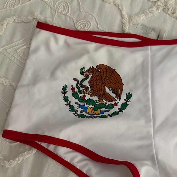 Fashion Nova Mexico Athletic Shorts with Red Accents - Picture 3 of 5